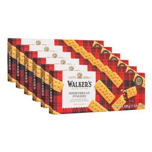 Walkers All-Butter Shortbread Fingers - 8-Count Box (Pack of 6) - Authentic Shortbread Cookies from Scotland