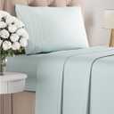Twin Size 3 Piece Sheet Set - Comfy Breathable & Cooling Bed Sheets Set - Hotel Luxury Bedding for Women, Men, Kids, Teens, Boys & Girls - Deep Pockets, Ultra-Soft, Wrinkle Free - Oeko-Tex - Ice Blue