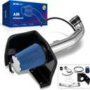 KAX 3.5" Cold Air Intake Kit for 2009-2013 Chevrolet Silverado 1500 | W/Heat Shield, with MAF Sensor Bung, Blue Washable Air Filter, fits 2010-2013 GMC Sierra 1500 4.8/5.3/6.0/6.2L, Improved HP