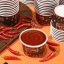 2 x Foxtell 400 Pcs Chili Cook Off Party Decorations Include 5 oz Chili Cook off Tasting Cups and Plastic Spoon for Competition Mexican Party cooking Supplies (200 cups & 200 spoons)