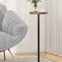 TUTOTAK Tall Round Side Table, Small End Table, Beside Table, Drink Table, Pedestal Side Table, livingroom, Brown TB01BB065