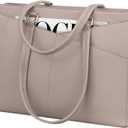 LOVEVOOK Laptop Tote Bag for Women, Office Work Bag Briefcase fit for 15.6 inch Laptop, Large Capacity Teacher Computer Bag Handbag (Milk Gray Purple)
