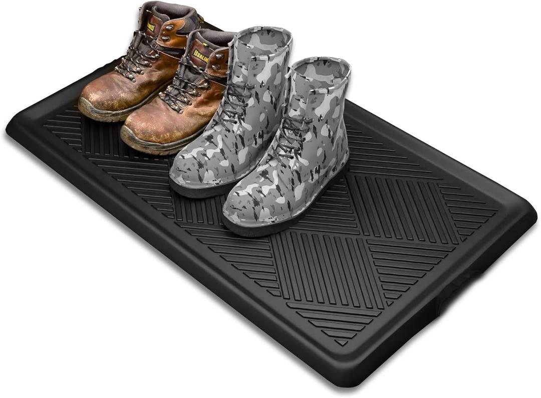 Boot Tray for Entryway, Multi-Purpose Shoe Tray with Lip, Rubber Mat for Shoe Organizer Indoor Outdoor Use, 27.5"x16"