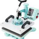 Heat Press, 12" x 10" Heat Press Machine, 360° Swing Away T-Shirt Pressing Machine, Digital Precise Control, Fast and Even Heating, Heat Transfer Machine for T-Shirts/Pillows/Bags, Blue