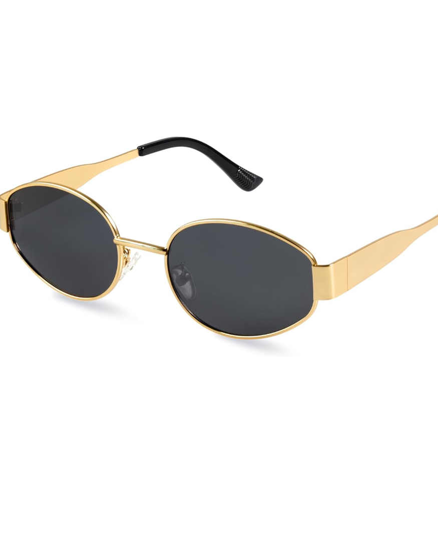 livho 2025 Trendy Oval Sunglasses - Stylish Polarized Shades for Everyday - Retro Metal Frames
