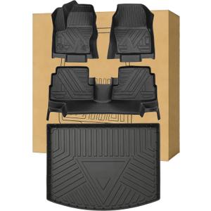 Aiqiying Floor MatsCargo Liners Compatible with Ford Escape 2013-2019 ModelsAll Weather Waterproof Durable Custom-Fit Trunk Tray Front Rear Rows Full Set Carpet Protection TPE Accessories