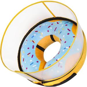 CNEO Inflatable Dog Cone Collar with Detachable Enhanced Anti-Licking Shield, Soft Neck Donut Collar for Dogs After Surgery, Adjustable Dog Cone Alternative for Large Medium Small Dogs & Cats