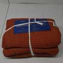 Bedsure Cotton Duvet Cover Queen - 100% Cotton Waffle Weave Burnt Orange Duvet Cover Queen Size, GentleSoft and Breathable Bedding Set for All Season, 3 Pieces, 90"x90"