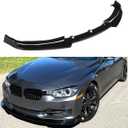 2012-2015 Compatible with BMW 3 Series F30 Sedan Base Bumper, Front Lip Splitter, 3-Piece Design, Gloss Black ABS WheelX