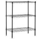 Amazon Basics 3-Shelf Adjustable Heavy Duty Steel Wire Rack Storage Shelving Organizer with Storage Space, Versatility and Ease of Use for Kitchen, Garage, 23.2" L x 13.4" W x 30" H, Black