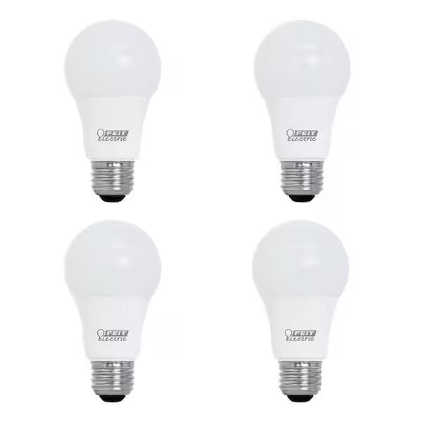 Feit Electric 40-Watt Equivalent A19 Dimmable CEC Title 20 90+ CRI E26 Medium Base LED Light Bulb, Daylight 5000K (4-Pack) 