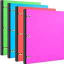 INFUN Telescoping 3 Ring Binder - 4PCS, Portable Plastic 3 Ring Binder with Telescoping Spine, Binders with Foldable Front Cover Holds 8.5"x11" Paper for School, Office, Homes (0.75 Inch, Red+pink+ Blue+green)