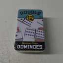 Front Porch Classics, Double 12 Colored Dot Dominoes Set On-The-Go Travel Storage Tin, 2 to 8 Players Ages 8 to 99