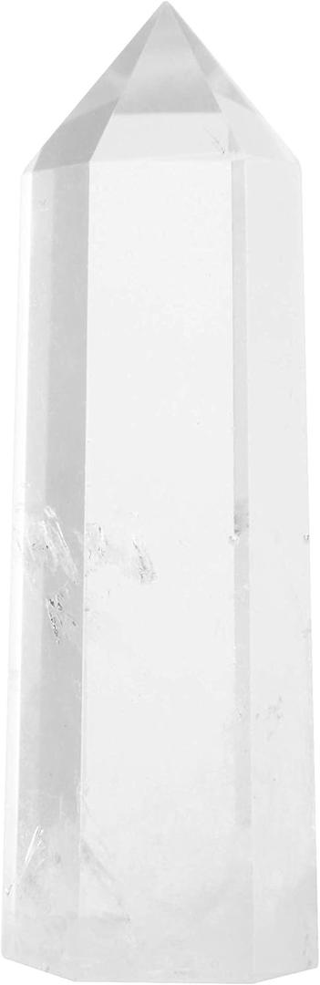 3" Clear Quartz Crystal Wand Obelisk | Polished 6 Faceted Reiki Chakra Meditation Therapy,1PCS