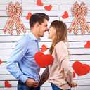 3 x Hying Large Valentines Bows for Wreath, Natural Burlap Bows Valentines Wreath Bow Glitter Red Heart Truck Tree Topper Bows for Front Door Wall Party Valentines Decorations (Style 3: Love Truck)