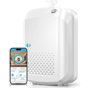 Waterless Essential Oil Diffuser 3000 Sq.Ft Coverage for Large Home Hotel Office, 400ml Cold Air Scent Machine for Aromathrapy, Bluetooth App Control, No-Noise Aroma Diffuser On Wall Gift for Her (White)