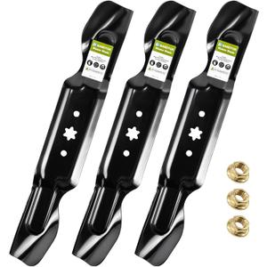 742P05620 High Lift Mower for Cub Cadet ZT2 ZT3 Ultima 60" Deck | 3 Pack 20-9/16" Length Blades with 3 Bolts for 490-110-C187 742-05620 490-110-C188, Compatible with Troy-Bilt MTD Mowers