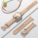 IMIVIO Sport Band Compatible with Apple Watch 38mm 40mm 41mm 42mm 44mm 45mm 46mm 49mm, Soft Silicone Waterproof Replacement Strap for iWatch Bands Series 10 9 8 7 6 5 4 3 2 1 SE Ultra/Ultra 2 (Milk Tea)