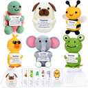 6 Set Teacher Appreciation Gifts Emotional Crochet Animals Support Knitted Crochet with Inspirational Message Thank You Teacher Gifts for Office Desk Birthday Graduation