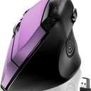 memzuoix Ergonomic Wireless Mouse, 2.4G Optical Cordless, 800/1200/1600 DPI, Vertical Computer Mouse for Laptop, Mac, PC, Desktop (Right Hand, Large) - Purple