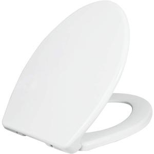 LUXE TS1008E Elongated Comfort Fit Toilet Seat with Slow Close, Quick Release Hinges, and Non-Slip Bumpers (White)