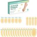 Welnove Gel Blister Bandage - 24 PCS Hydrocolloid Bandages for Prevention & Recovery, Blister Cushions for Heel, Toes & Foot, Blister Bandages for High Heels, Sandals, Wedding, Party (Variety Pack)