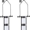 Danya B. QB102-2 Modern Home Dcor - Wall Mount Hanging Glass Cylinder Vase Set with Metal Cradle and Hook