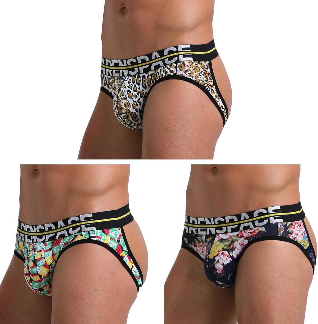 Jockstraps for Men with Printed Athletic Supporters (Medium, Leopard 3-pack)