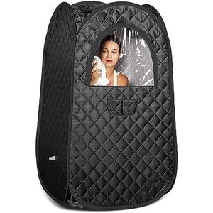 Portable Sauna, Home Sauna Portable Tents, Full Body Steam Sauna Tent, Single Person Sauna, Newly Upgraded Large Space Sauna, Quick-Folding Sauna Tent (No Steamer Included) (Black sauna tent)