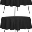 sancua 2 Pack Round Tablecloth 60 Inch Black, Stain and Wrinkle Resistant Table Cloth - Washable Polyester Table Cover for Dining Tables, Buffet Parties and Camping