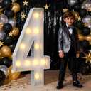 Light up Numbers 3ft Number 4 Marquee Light up Numbers for Party Pre-Cut Foam Board Giant LED Marquee Number Lights Sign for Birthday Christmas Prom Wedding Baby Shower Graduation Party Decorations
