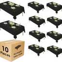 Craft And Party 10 Pack 90 x 132 Inch Black Rectangle Tablecloth, Polyester Fabric Washable Table Cloth for Home, Party, Wedding or Restaurant Use.