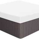 PATIKIL 90.9x90.9x11.8 Square Hot Tub Cover, 210D Oxford Waterproof Dustproof SPA Cover Protector Patio Furniture Covers for Hot Tub Outdoor Indoor, White