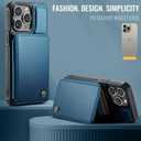 Vinich for iPhone 15 Pro Wallet Case with Card Holder, RFID Blocking Credit Slots Kickstand Shockproof Phone Cover Fit for iPhone 15 Pro 6.1" Blue