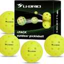 Pro-Grade 40-Hole One-Piece Outdoor Pickleball Balls 3/4/12 Pack - Pro-Player Tested with Wind-Resistant Design, High-Visibility & 300+ Hit Durability for Competitive Play