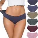 Wealurre Cotton Bikini Women's Breathable Panties Seamless Comfort Underwear (Medium, Line Purple)