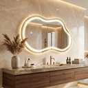 Irregular Led Bathroom Mirror- Gold 20"x36" Single Piece