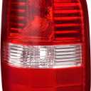 HECASA Right Passenger Side Tail Light Assembly Compatible with 2004 2005 2006 2007 2008 Ford F-150, Rear Taillights Tail Brake Lamp, Red Clear Lens, Replacement for FO2800182 5L3Z13405CA 6L3Z13405BA