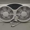 Comfort Zone Window Fan for Bedroom, 9 inch 3 Speed Dual Fans with Auto-Locking Expanders, 3 Modes (Cool, Circulate, Exhaust), Remote Control, Fabric Cover plus Bug Screen, White