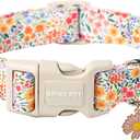 ARING PET Spring Summer Girl Dog Collar-Cute Dog Collars for Small Dogs, Adjustable Cotton Floral Pet Collars Puppy Collar for Small Dogs