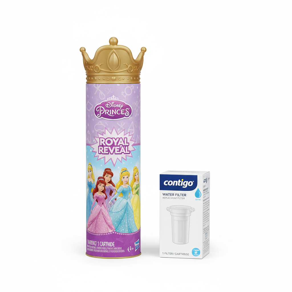 Contigo Replacement Filter for Clybourn FreeFlow Filter Water Bottle with AUTOSEAL Lid, Disney Princess Royal Color Reveal
