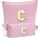 Cute Stuff for Teen Girls Gifts - 2 Piece Set Makeup Bags, Makeup Organizer Pouch for Travel, 6-12 Year Old Girl Birthday Gifts, Travel Essentials for Women, Personalized Birthday Gifts- C