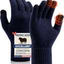 Merino Wool Gloves for Men Women, Touch Screen Warm Glove Liners Thermal Soft Knit Lining for Winter Running Hiking (Large, C04-(classic Blue))