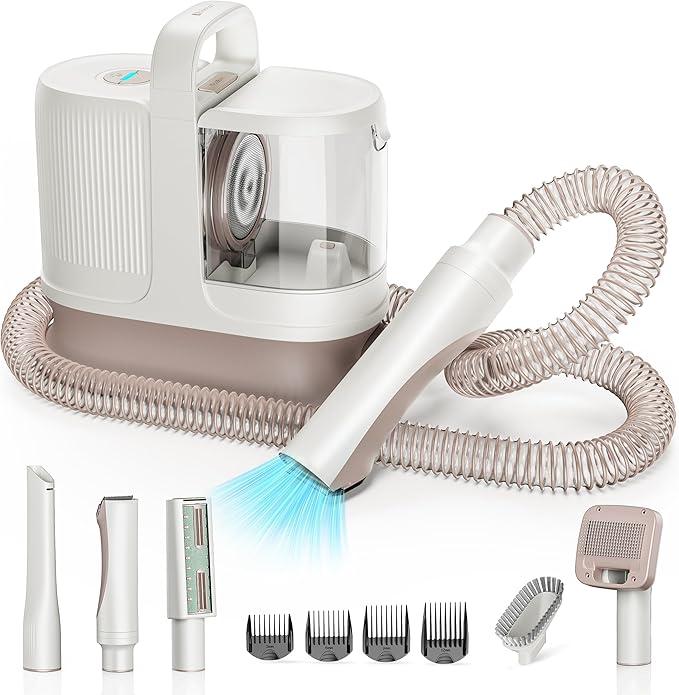 Redroad P17 Dog Grooming 400W, 6-in-1 Function, 3 Speed Settings, For Pet Grooming, Shaving, and Vacuuming, Quiet Design for Trimming Cat and Dog Hair, Vacuum Suction Removes 99% of Pet Hair