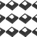 Patikil 12 Pack Fence Post Skirt, 1.8 x 1.8 Inch Square Split Style Deck Post Base Cover Plastic Flange Base Shoe for Railings Fence Stair Railing Porch Patios, Black