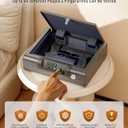 BILLCONCH Cabinet Safes Biometric Gun Safe Portable Pistol Safes Electronic Lock Box Key Access with LED Light Silent Mode Bedside Gun Safe for Pistols, Gun Lock Box for Nightstand