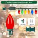 HAYATA Music Christmas Lights 35 LED C9 String Light - Fairy Xmas Decor Lighting for Outdoor, Indoor, Patio, Party, Home, Wreath, Garland, Christmas Tree Decoration. (Multi Color)