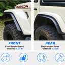 Front & Rear Fenders Flares Extension for 2018-2024 Jeep Wrangler Rubicon, Rubicon 4XE, Rubicon X 4XE, Installed on the Original Fender Flares (Not Fit Low-Rise Flares)