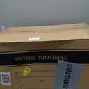 Turntable Record Player with Built-in Speakers, Vinyl Record Player Support Bluetooth Playback Auto Stop 33&45 RPM Speed RCA Line Out AUX in All-in-one Belt-Drive Turntable for Vinyl Records (Brown)