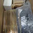 DaYammi 350PCS Clear Blue Gold Plastic Dinnerware Set for 50 Guests, Hammered Disposable Plates for Party, Include: 50 Dinner Plates, 50 Dessert Plates, 150 Gold Silverware, 50 Napkins, 50 Cups